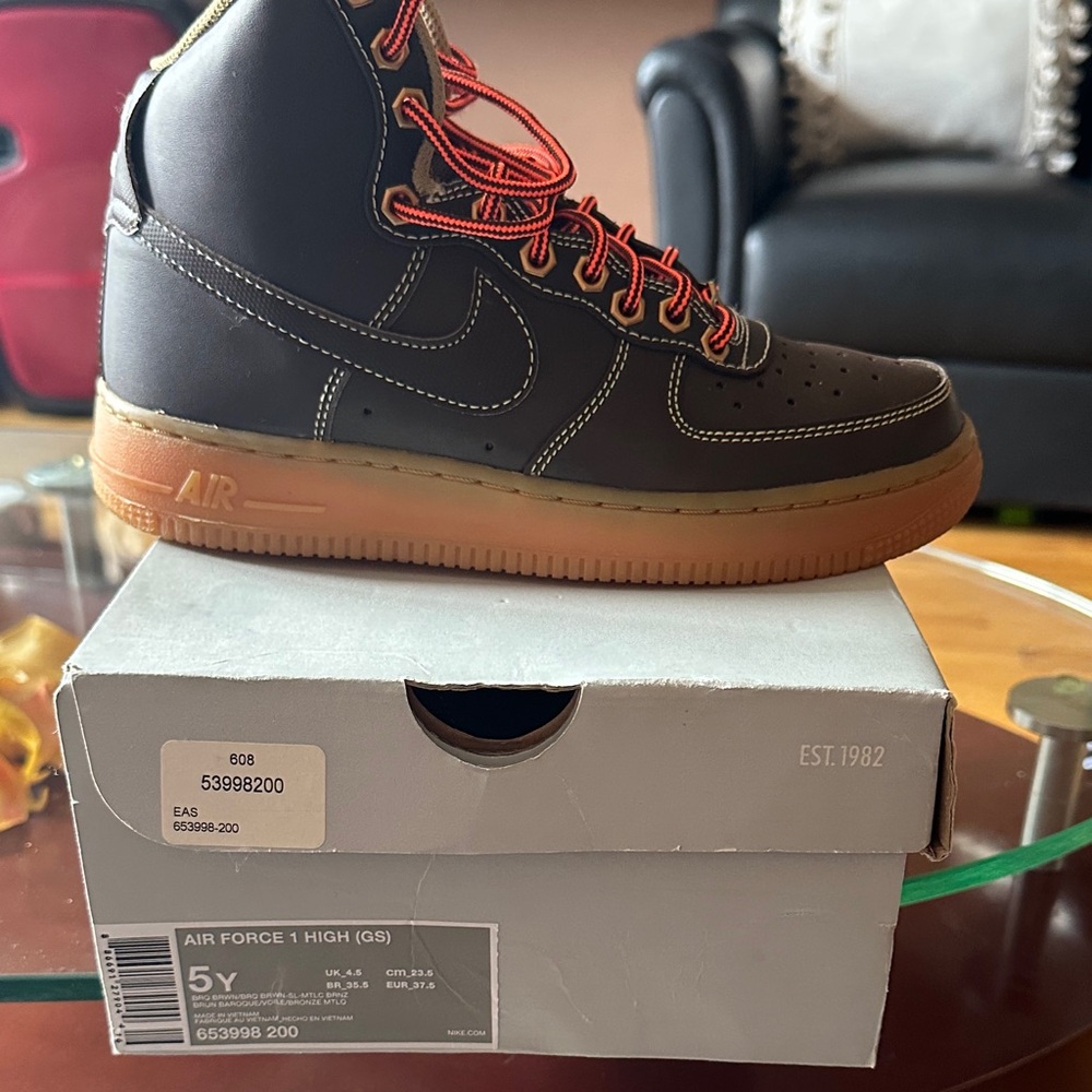 Nike Air Force 1 High Black with Orange Accents